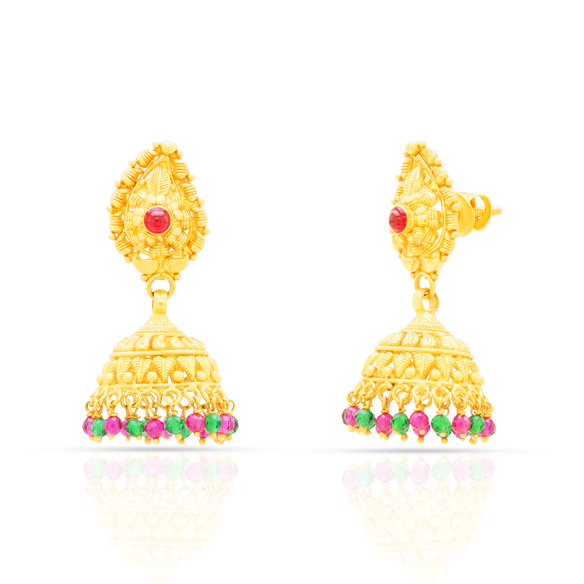 Radiant Paisley 22K Gold Jhumkas