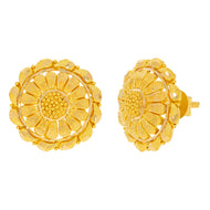 22K Delicate Charm Gold Floral Studs