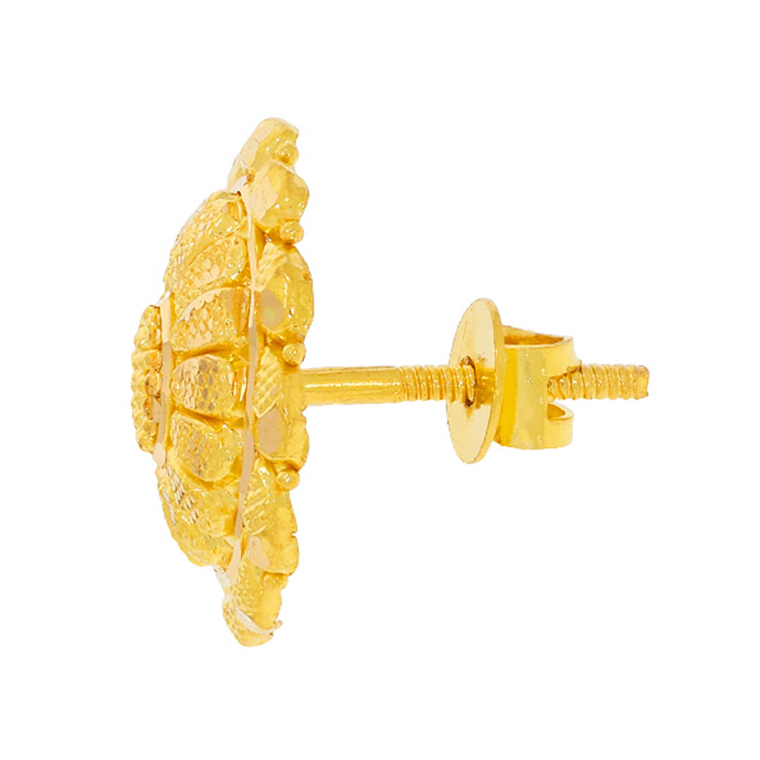 22K Delicate Charm Gold Floral Studs