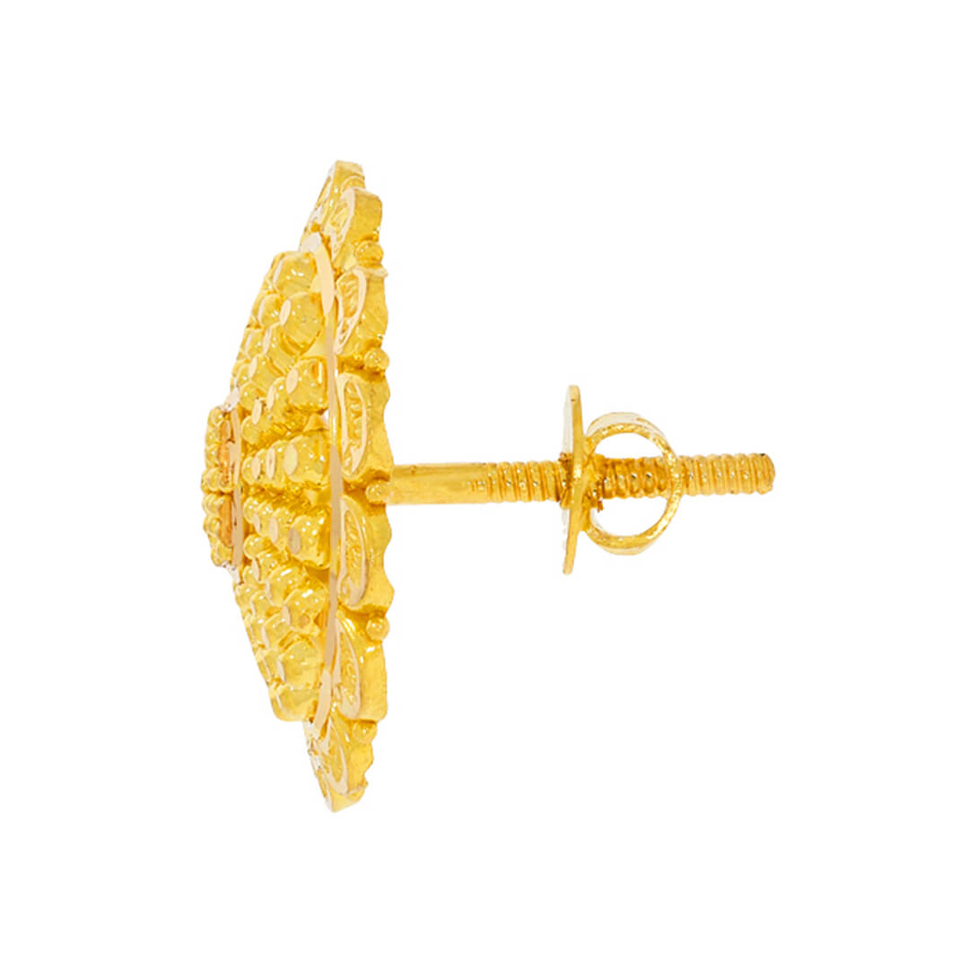 Elegant 22K Gold Blossom Stud Earrings