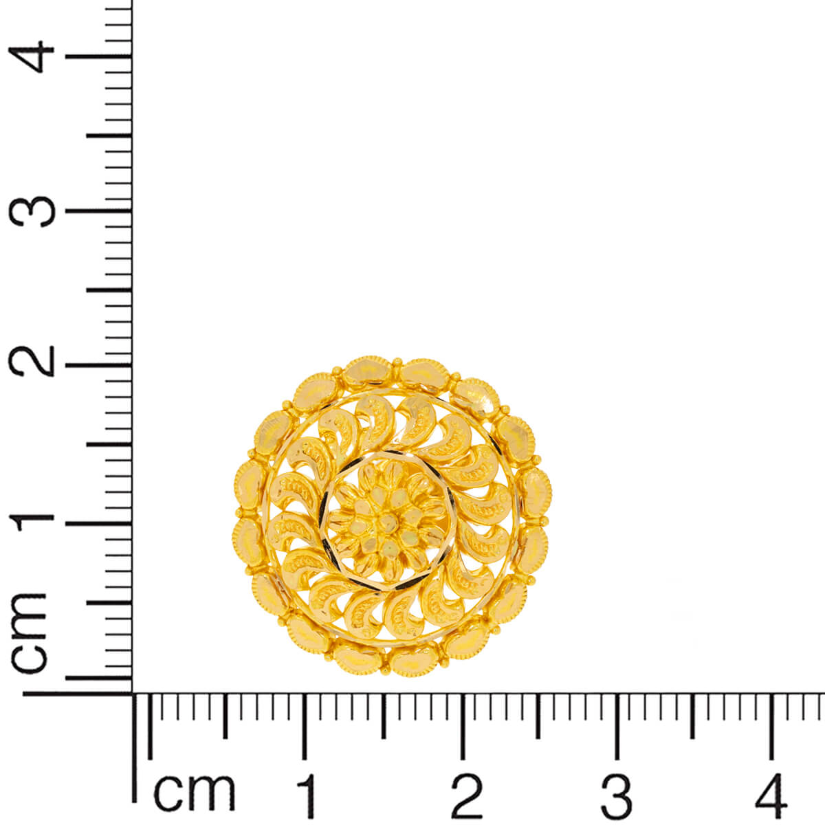 Radiant Floral Gold Stud Earrings in 22K