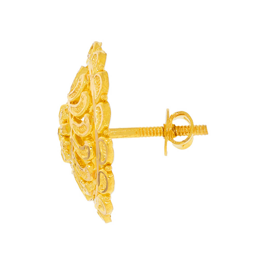 Golden Flower Grace 22K Gold Studs