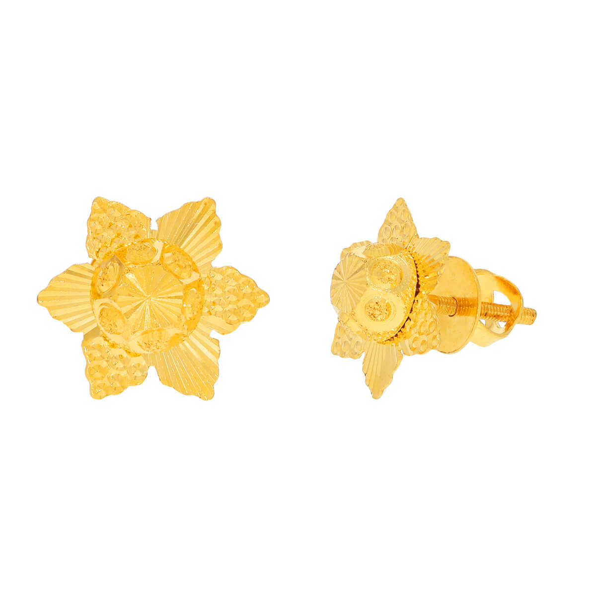 22K Gracious Golden Floweret Studs