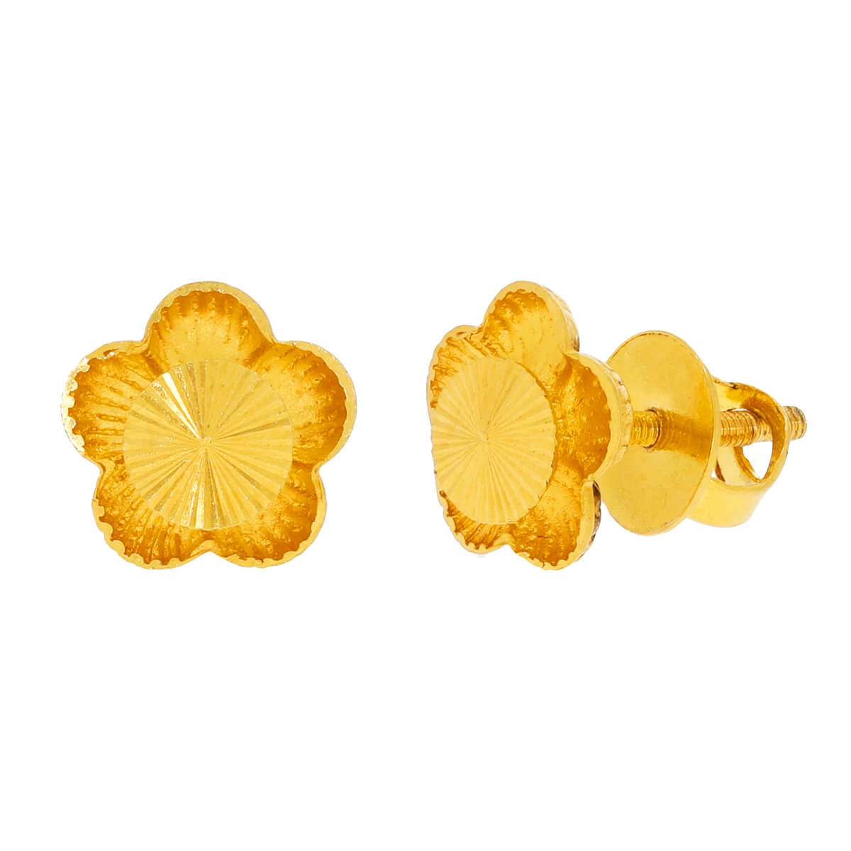 Floral Charm 22K Gold Studs