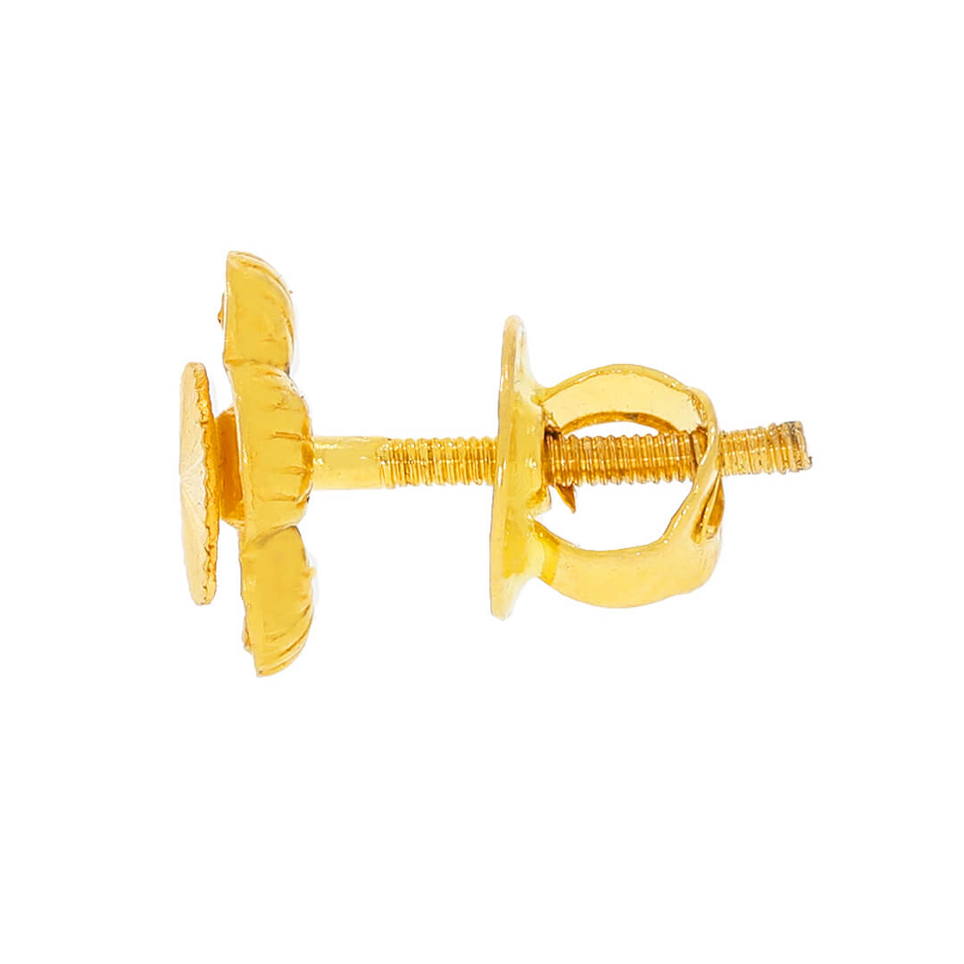 Floral Charm 22K Gold Studs