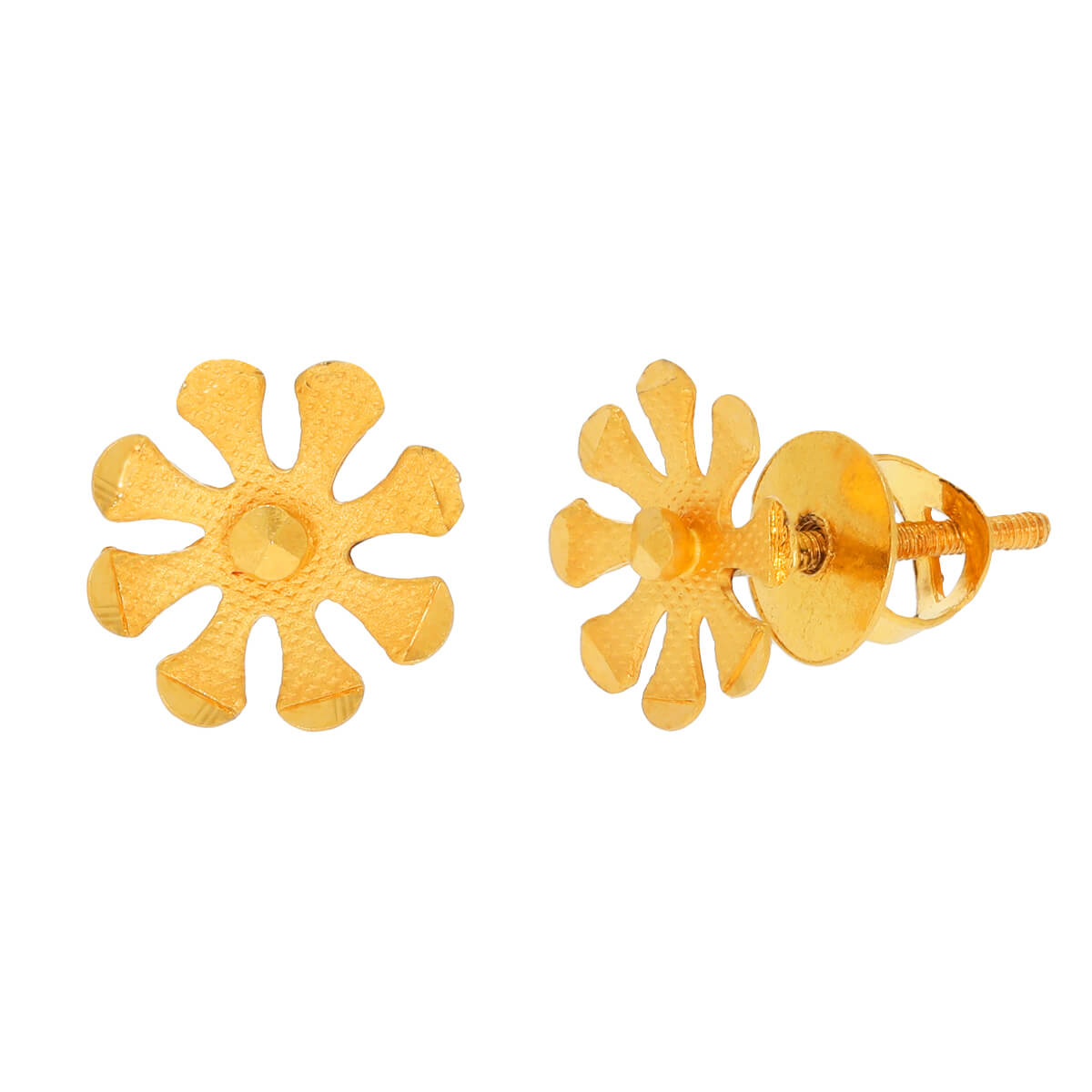22K Gorgeous Floral Gold Stud Earrings