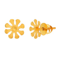 22K Gorgeous Floral Gold Stud Earrings