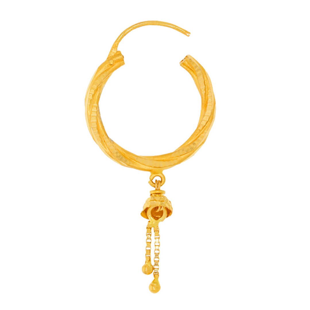 Gold Dazzle Oval Hoops 22K