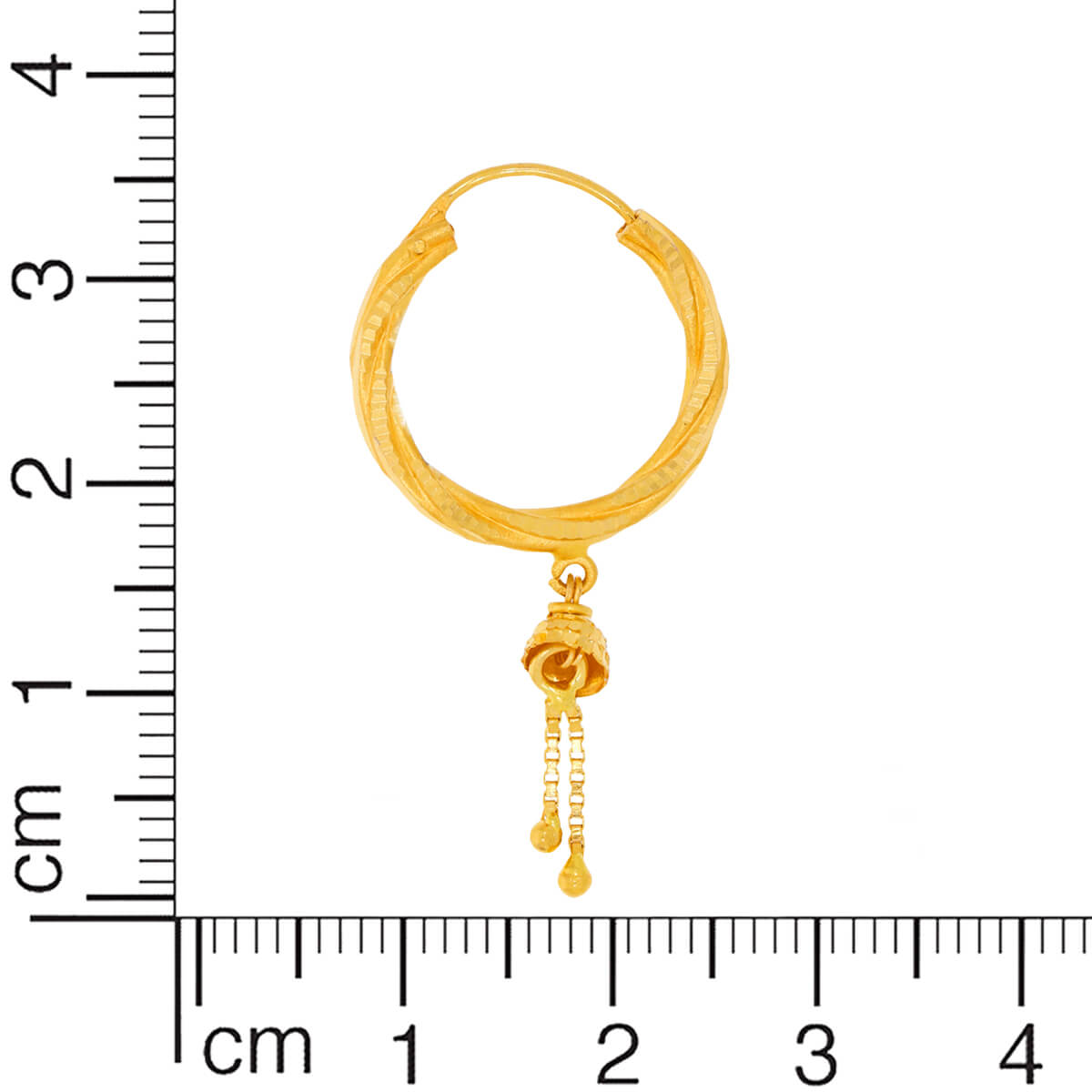 Gold Dazzle Oval Hoops 22K