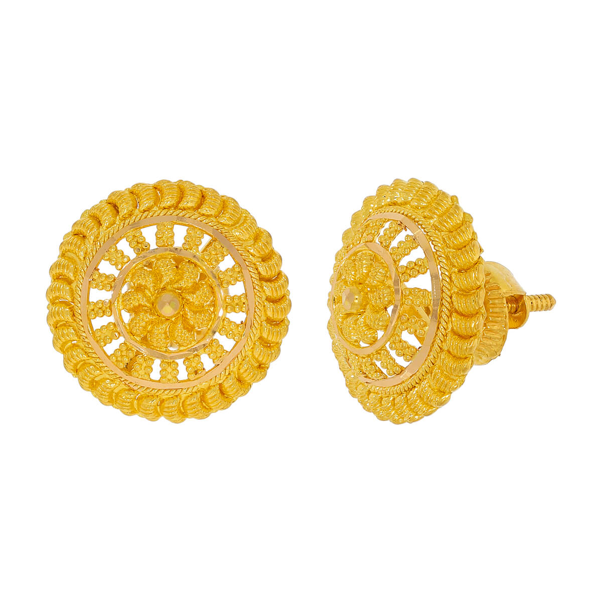Delightful Blossom Gold Stud Earrings