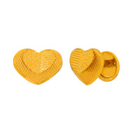 Delicate Heart Studs in 22K Gold
