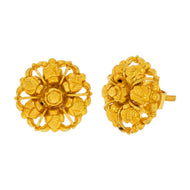 Floral Elegance 22K Gold Stud Earrings