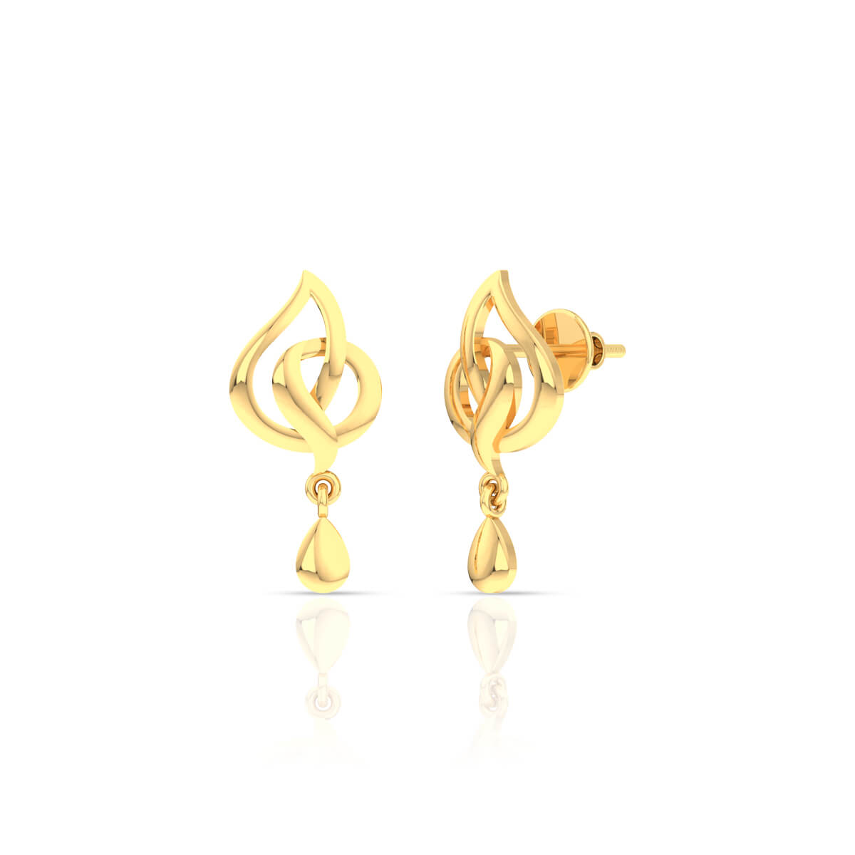 Elegant Gold Stud Earrings in 18K