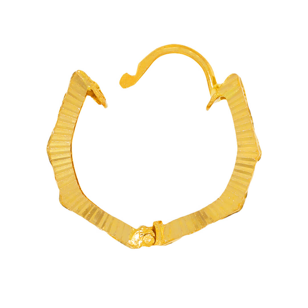 22K Hexagon Gold Hoop Earrings for a Modern Flair