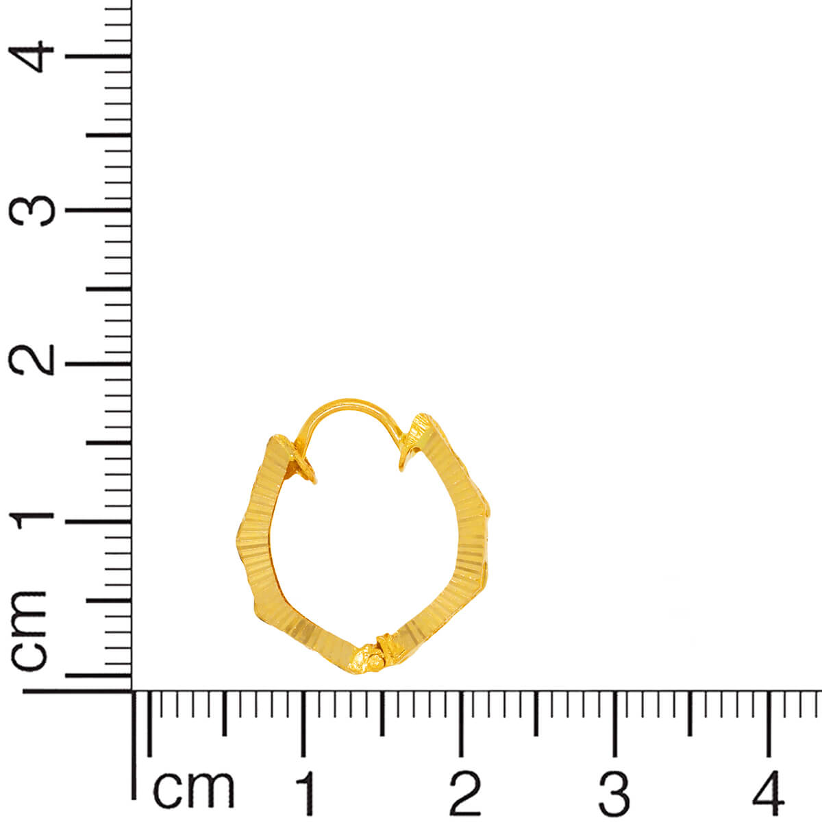 22K Hexagon Gold Hoop Earrings for a Modern Flair