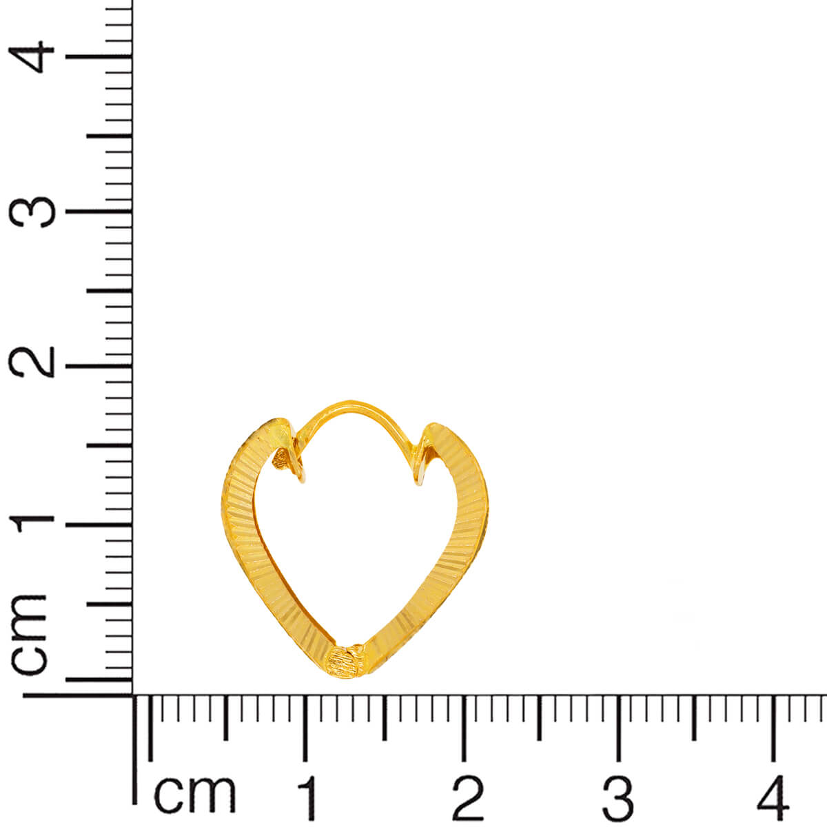22K Minimalist Chic Heart Shape Gold Hoops