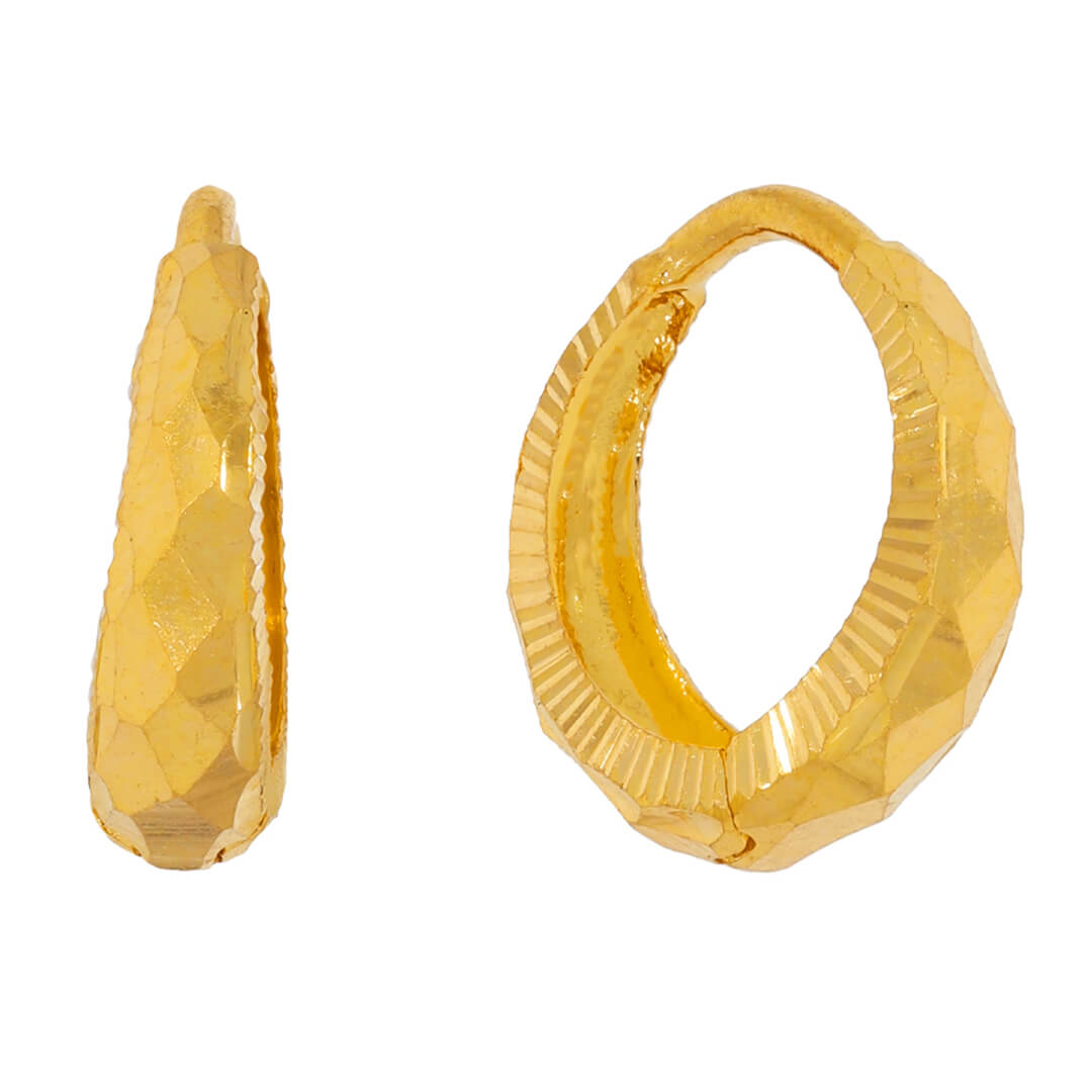 Classic Gold Hoops with Delicate Detailing