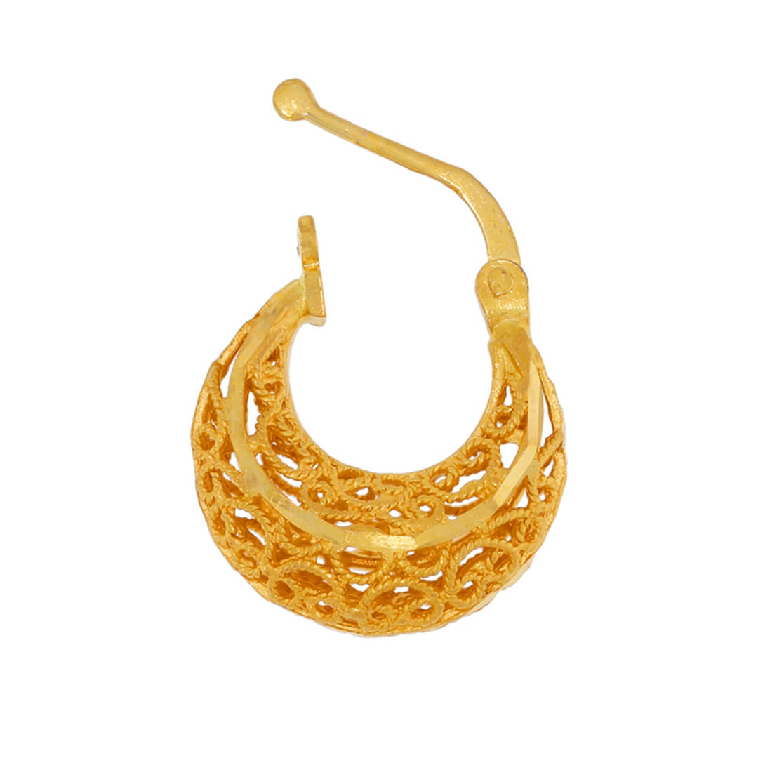Elegant Jhali 22K Gold Hoops for Soft Charm