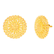 Elegant 22K Floral Motif Stud Earrings