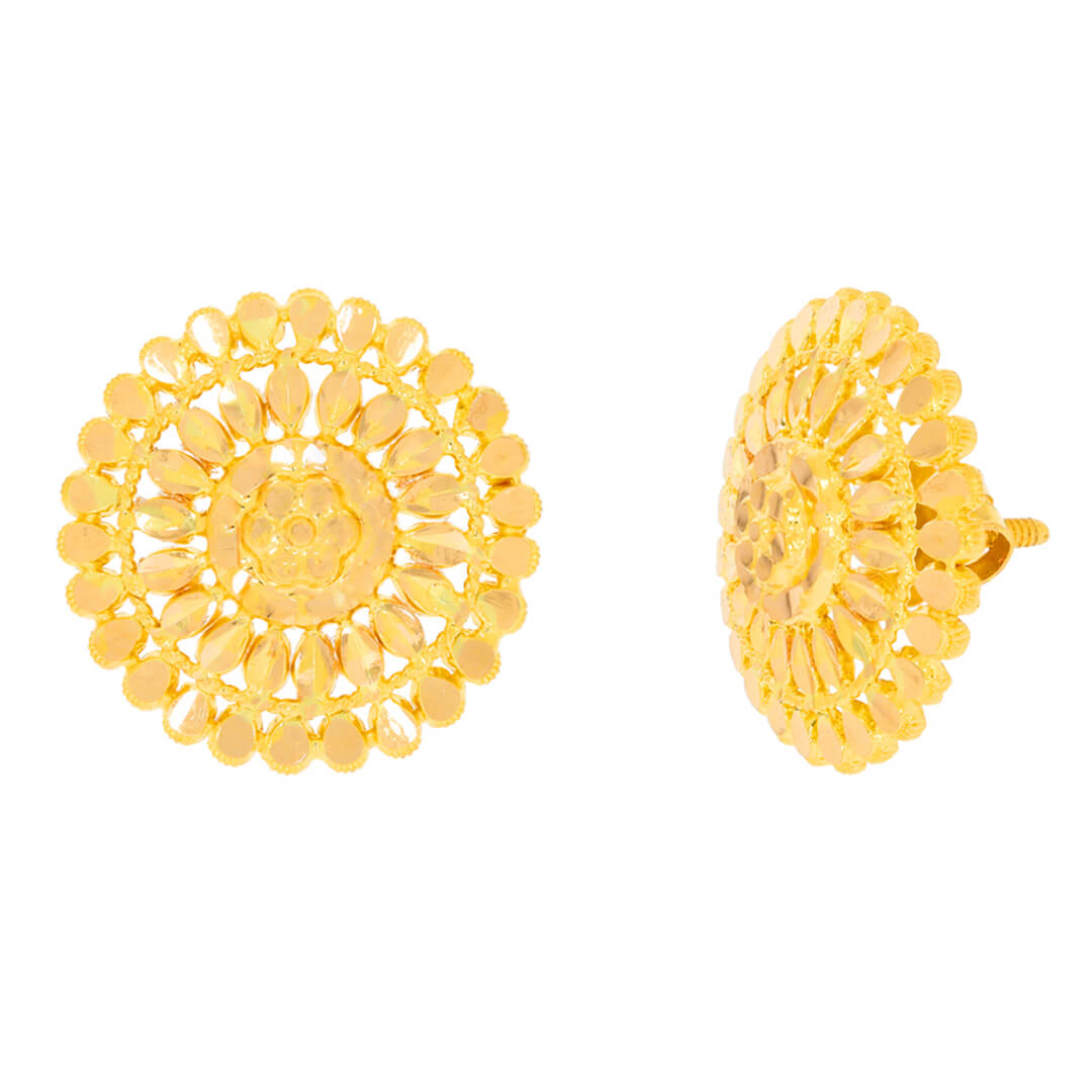 Classic Floweret Elegance 22K Gold Studs