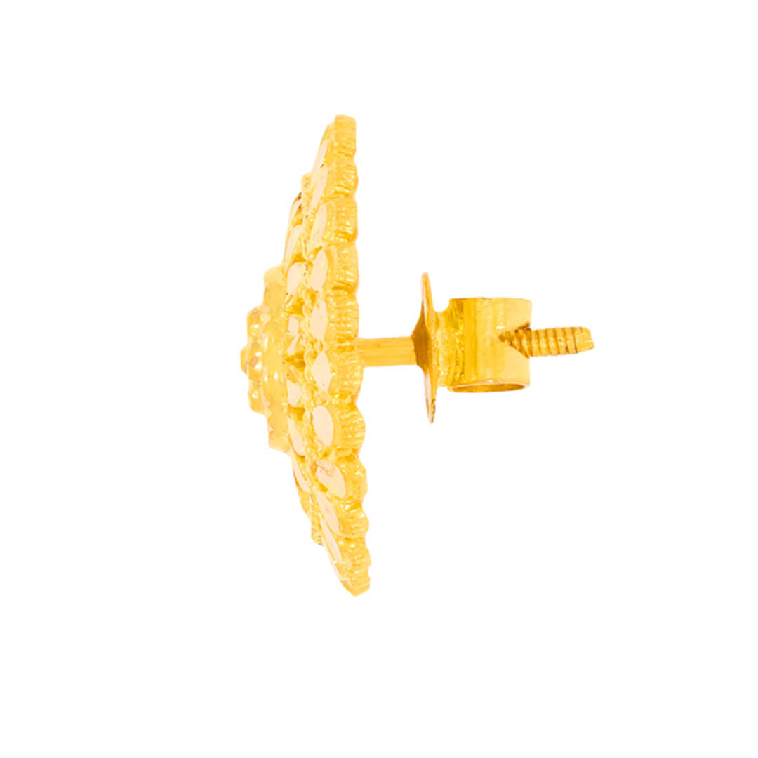 Classic Floweret Elegance 22K Gold Studs
