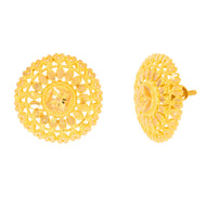 Spherical Elegance Flora Motif 22K Gold Studs