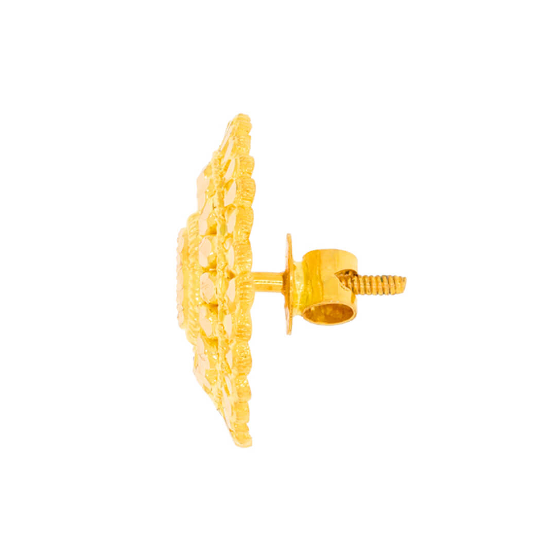 Delicate Blossom 22K Gold Studs for Daily Wear