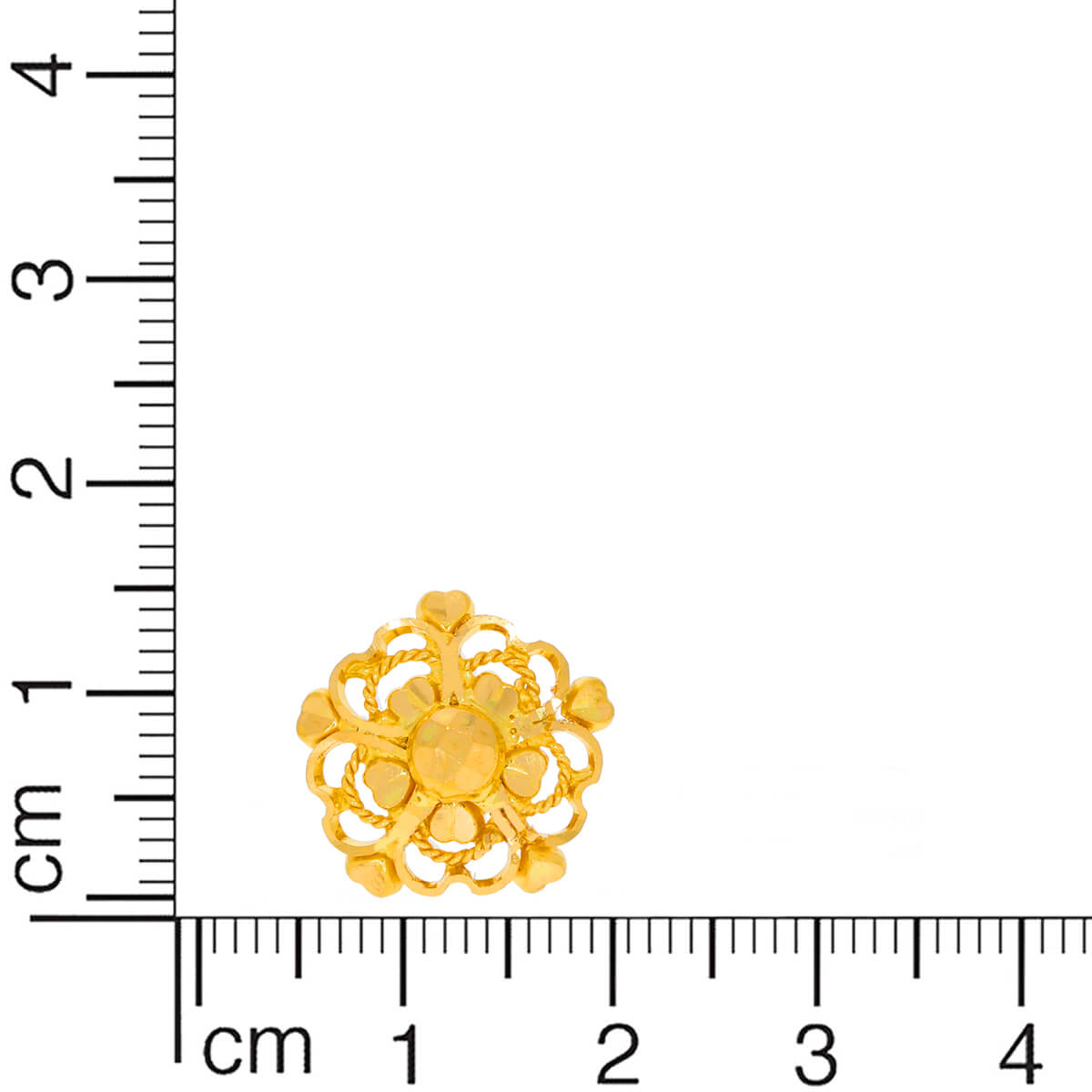 Elegantly Crafted Flower Studs in 22K Gold