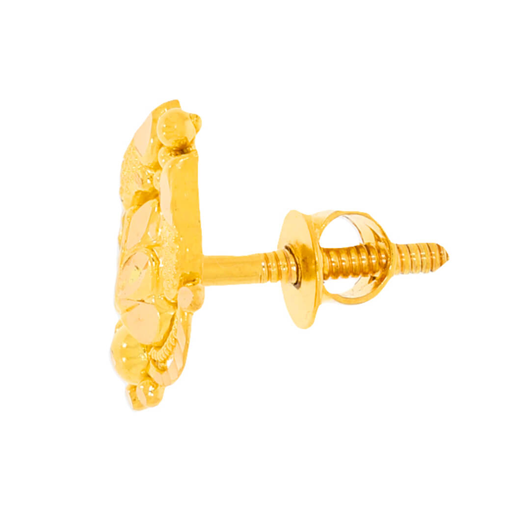 Exclusively Crafted 22K Gold Studs with Vintage Magic