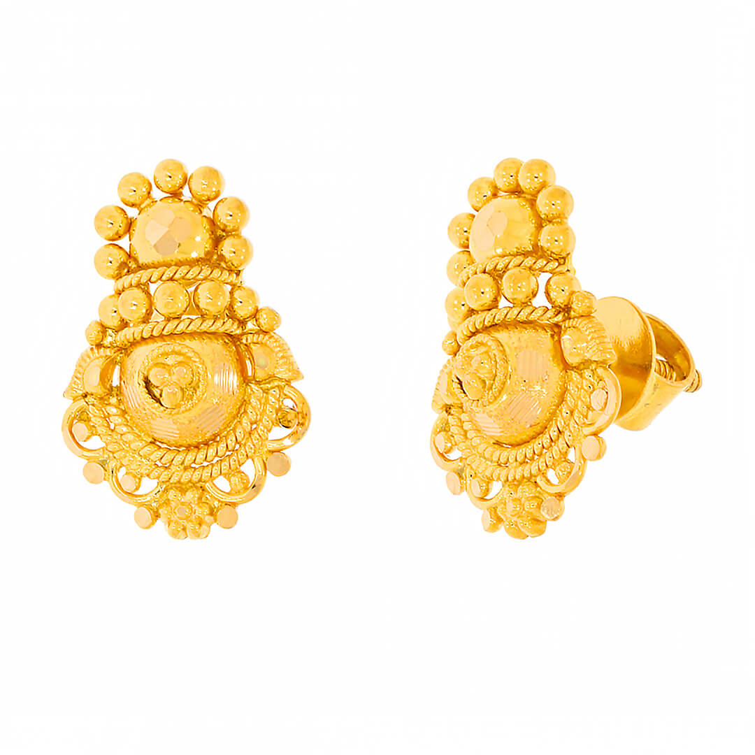 Elegant 22K Gold Studs for Enchanting Look