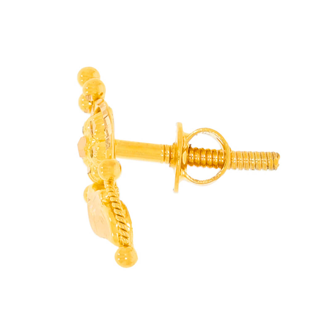 Radiant Enigmatic Gold Studs in 22K