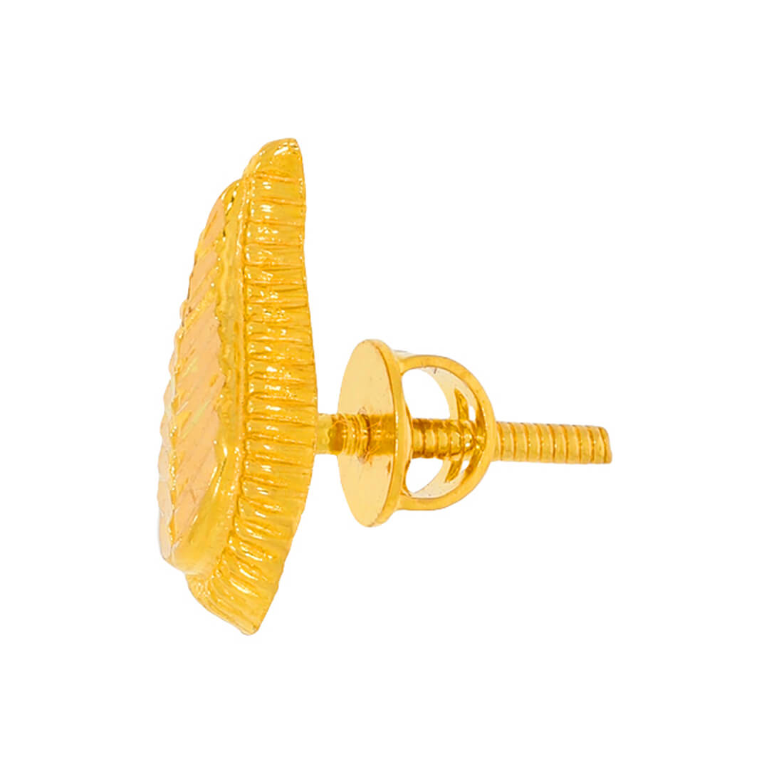 Bold Leaf Design Gold Studs For Everyday Elegance