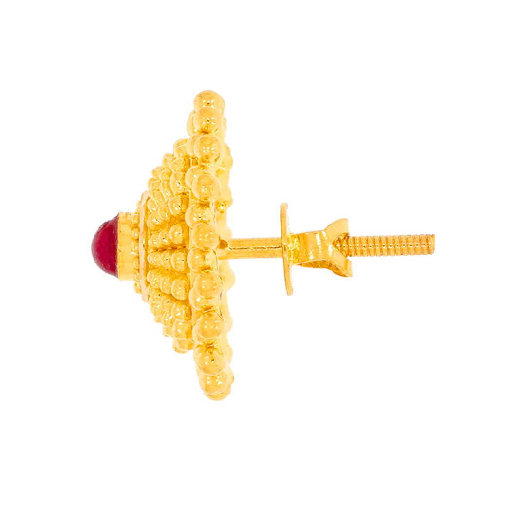 Classic Glamour 22K Gold Flora Studs