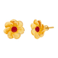 22K Gold Floral Studs For Daily Grace