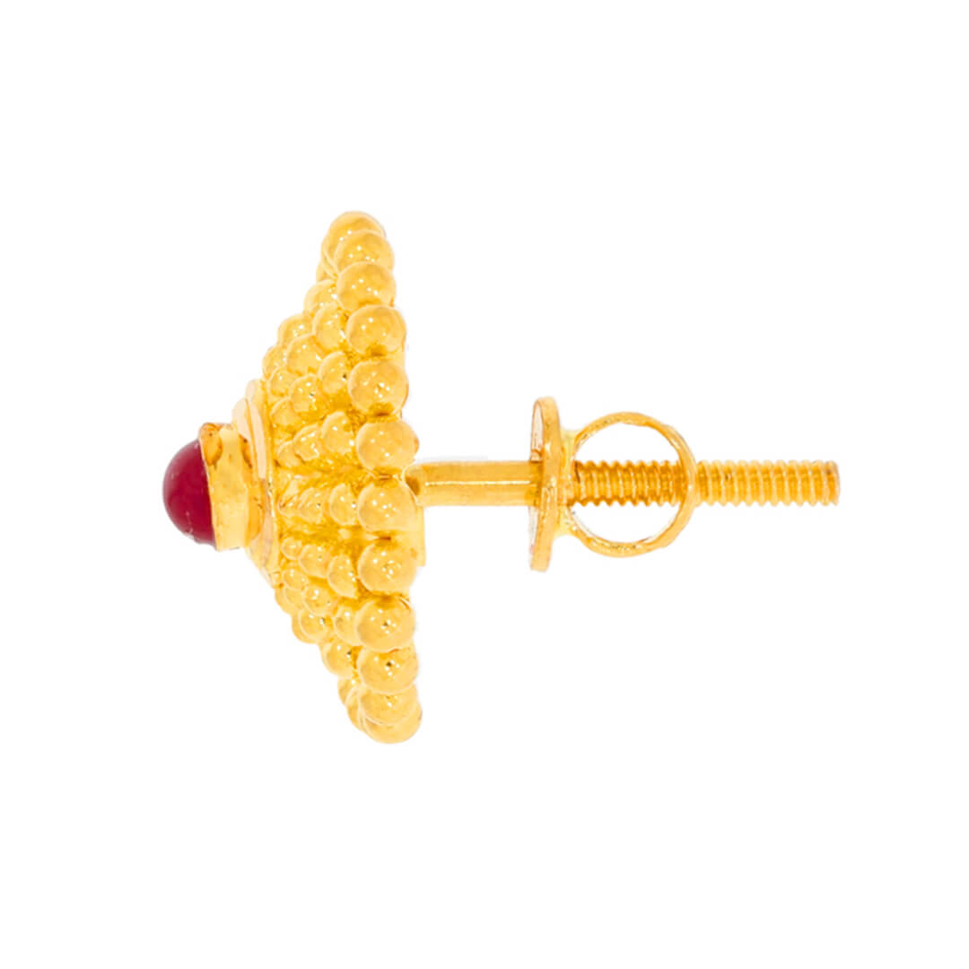 Radiant Orb 22K Gold Studs with Classic Charm