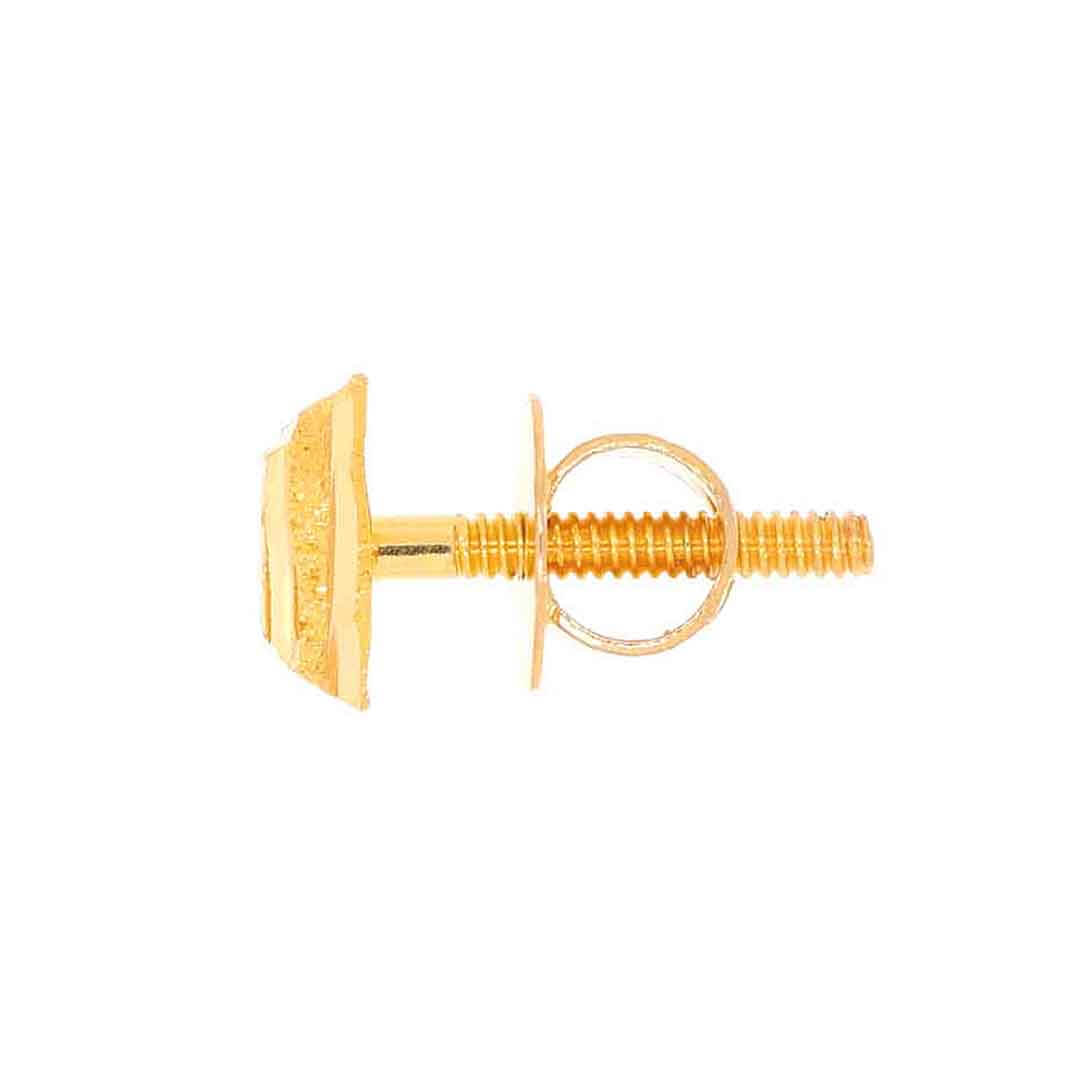 22K Gold Square Studs with Captivating Shine
