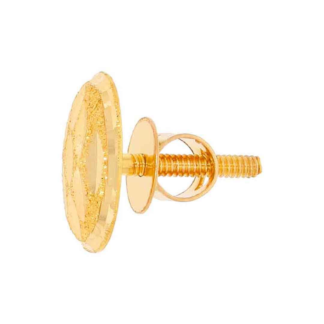 Simply Captivating 22K Oval Gold Studs