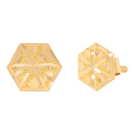 Modern Twist Golden Hexa Studs 22K