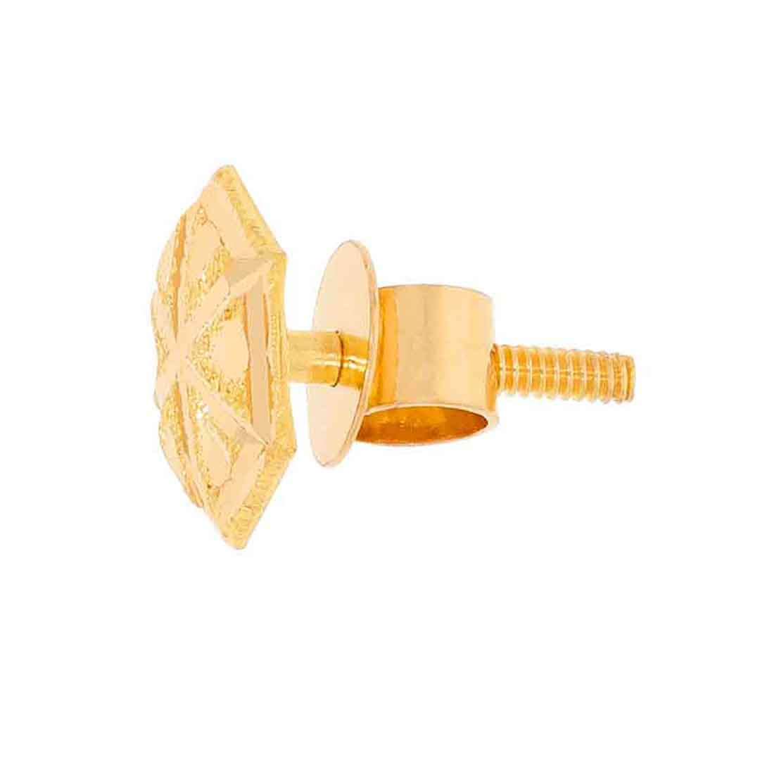 Modern Twist Golden Hexa Studs 22K