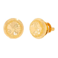 22K Vintage Oval Design Gold Stud Earrings