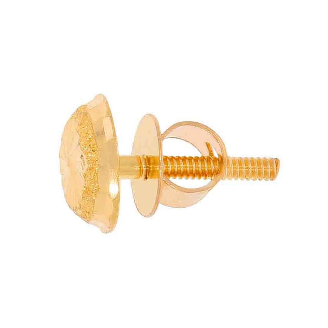22K Vintage Oval Design Gold Stud Earrings