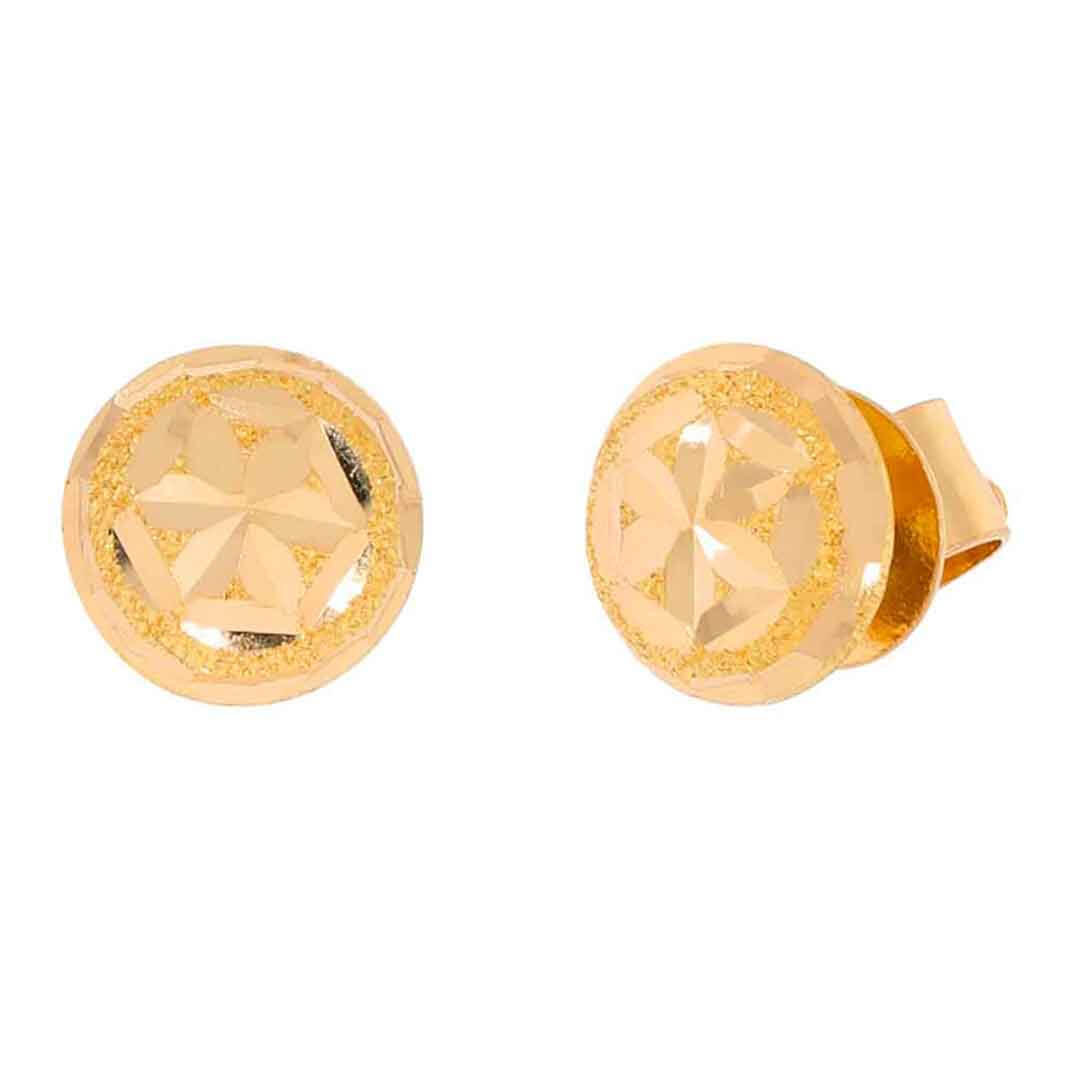 22K Oval Gold Stud Earring for Daily Elegance