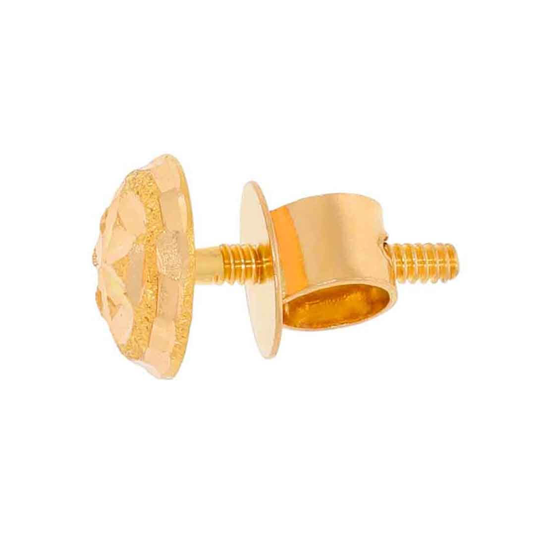 22K Oval Gold Stud Earring for Daily Elegance