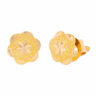Cheerful Floral 22K Gold Stud Earrings
