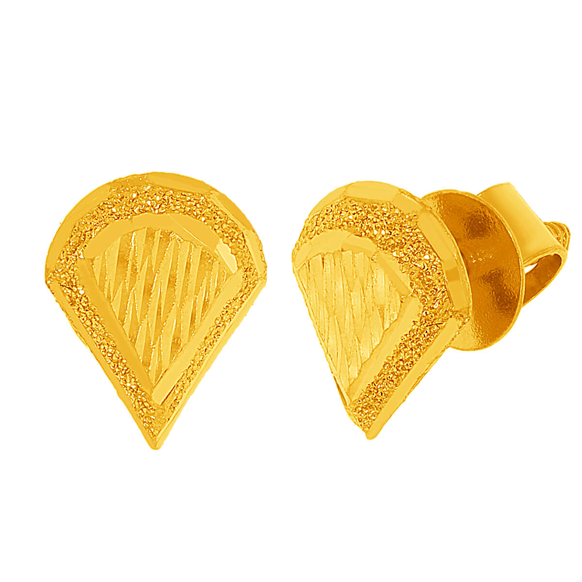 22K Conical Gold Studs For Daily Glamour