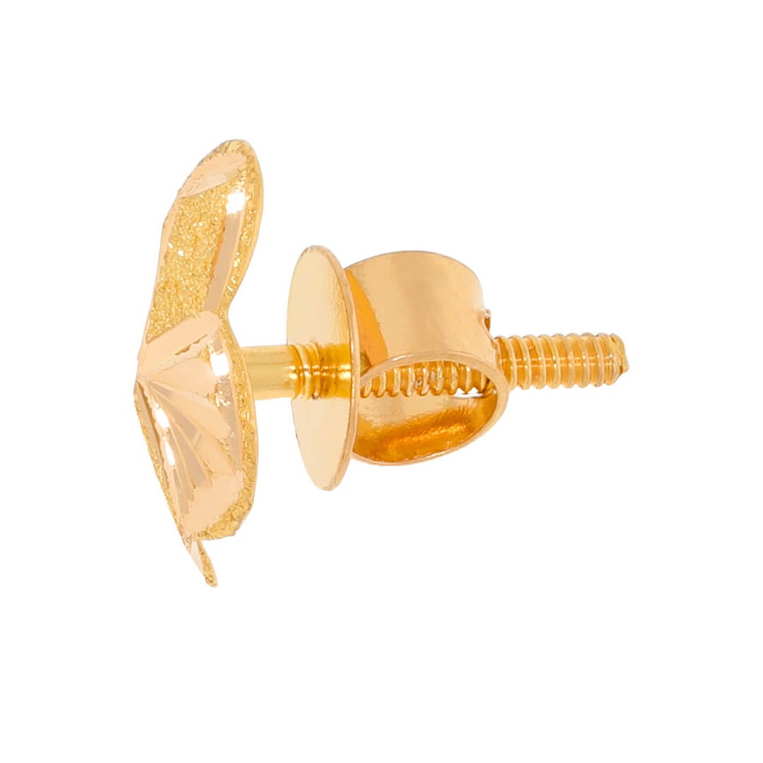 Gold Petite Floral Studs for Delicate Charm 22K