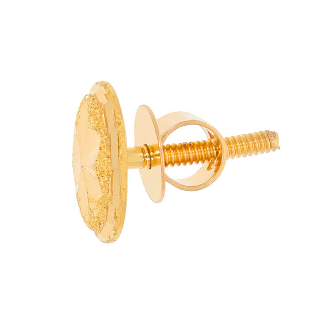 Gold Dazzle Oval Studs 22K