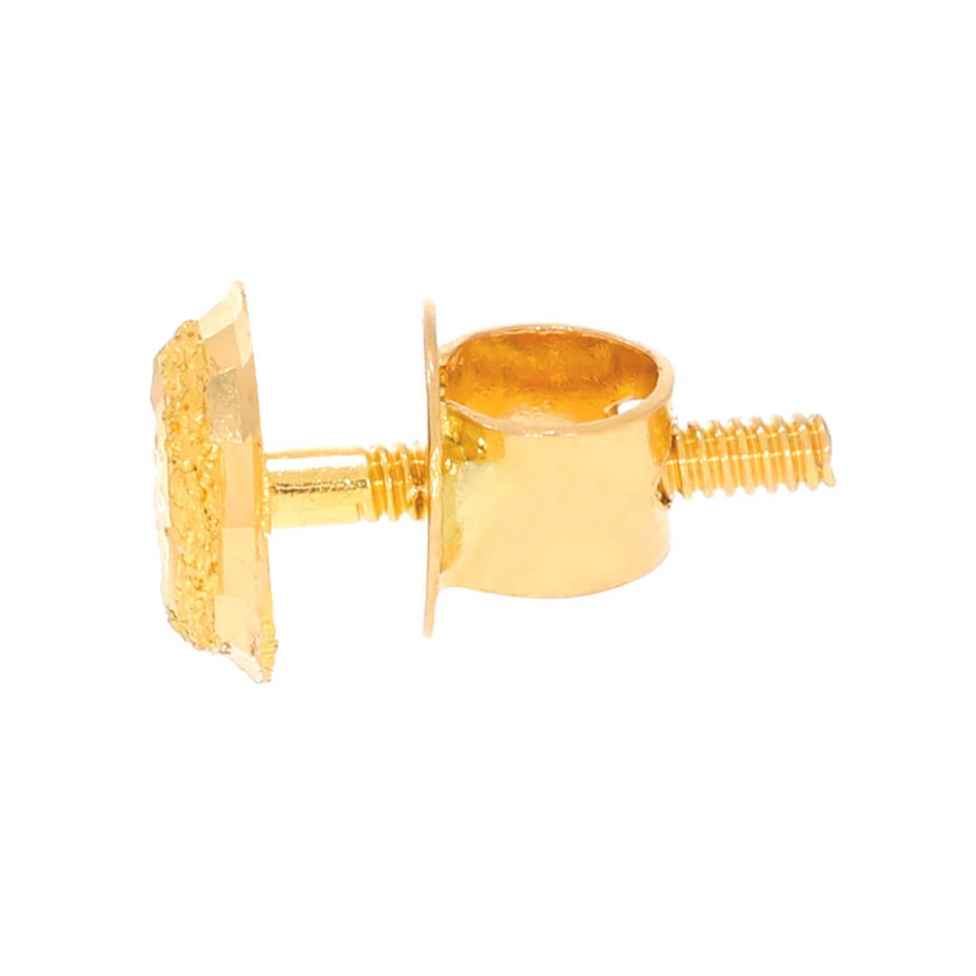 Simply Elegant Oval Shape Gold Studs in 22K