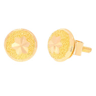 Radiant 22K Gold Oval Design Studs