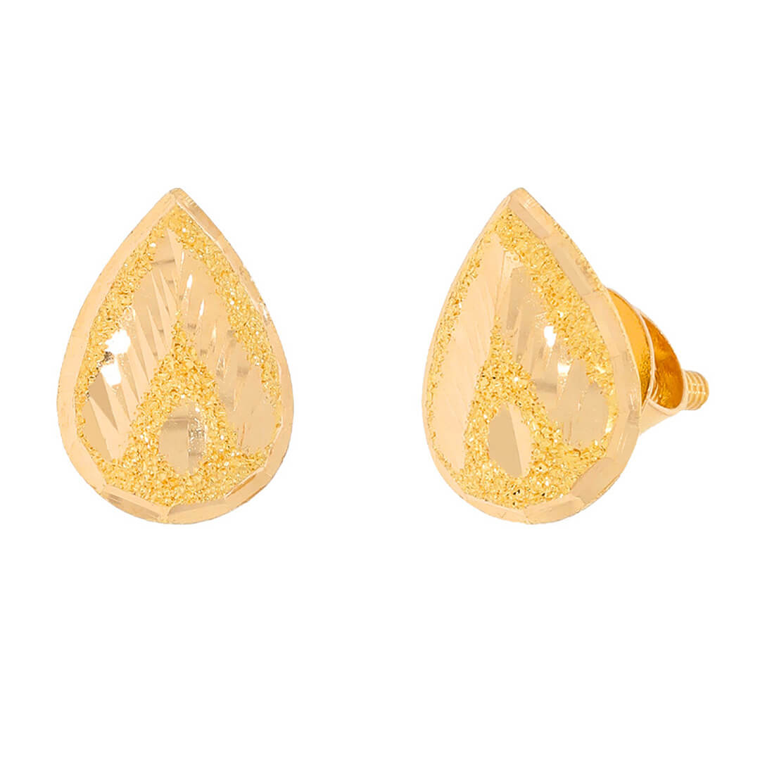 22K Vintage Gold Studs with Intricate Detailing
